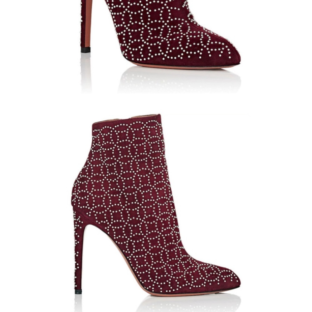 Alaia suede burgundy studded size 40.5